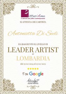 Attestato Leader Artist of Lombardia 2024 - Antonietta Di Seclì