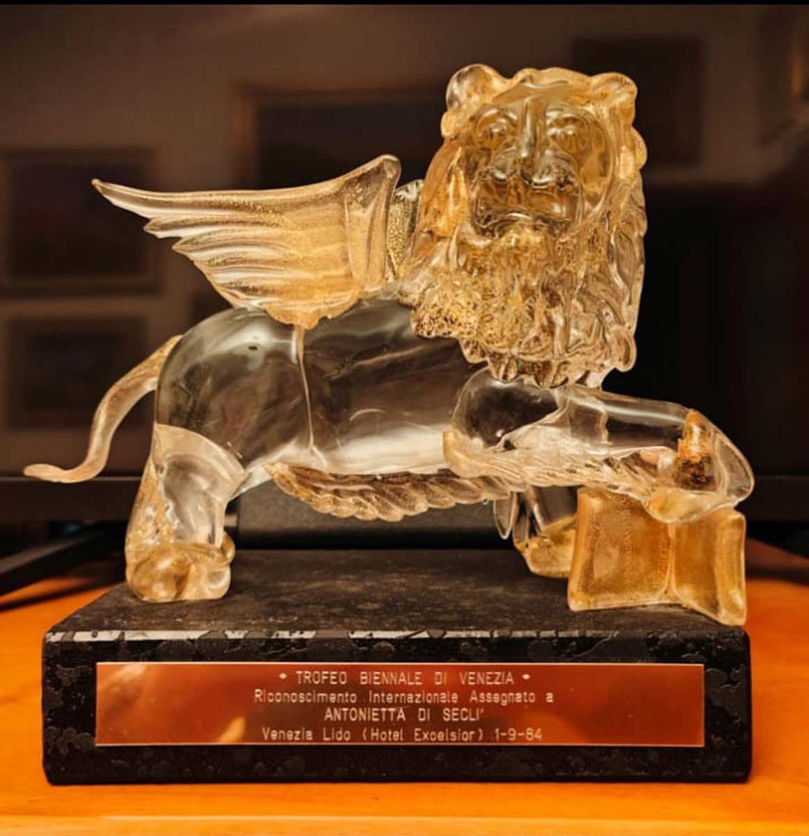 Trofeo Biennale di Venezia, riconoscimento internazionale assegnato ad Antonietta Di Seclì, Venezia Lido 1984.