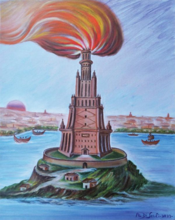 Opera d'arte online dal titolo “Il faro di Alessandria” realizzata dall'artista contemporanea Antonietta Di Seclì